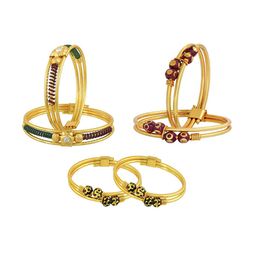BAESD Kids Set Of 6 Gold-Plated Bangles-49