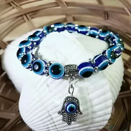 KARISHMA KREATIONS Unisex Set of 2 Glow In the Dark & Evil Eye Elasticated Bracelets-7