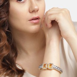 Anouk Women American Diamond Gold-Plated Bangle-Style Bracelet-17