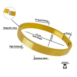 Saizen Unisex Gold-Toned Gold-Plated Kada Bracelet image 4