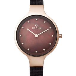 Obaku Women Embellished Stainless Steel Bracelet Style Straps Analogue Watch V173LXVNMN-picture-3