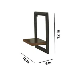 GLOBALLY INDIAN Black Wooden Wall Shelf-image-6