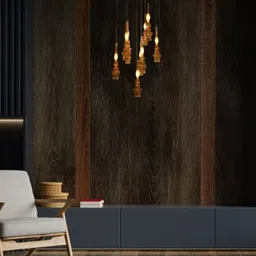 THE STELLAR KRAFT Gold Toned Metal Ceiling Lamps-image-79