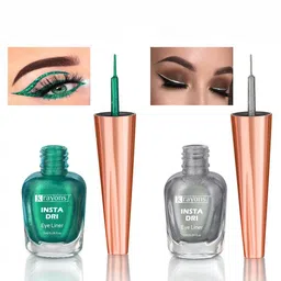 krayons Set of 2 Insta Dri Long-Lasting Sparkling Eyeliner 7ml each - Green 03 & Silver 05 image 1