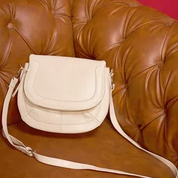 Mast & Harbour Textured PU Half Moon Sling Bag with Tasselled-5