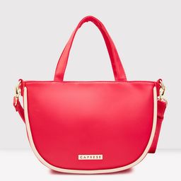 Caprese Textured Zip Detail PU Half Moon Satchel Bag-17