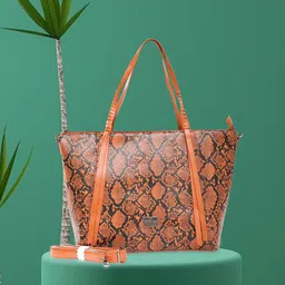 Caprese Animal Textured Structured Shoulder Bag-7