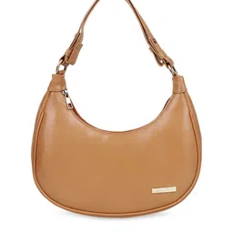 Spice Art Women Tan PU Half Moon Hobo Bag with Tasselled-11