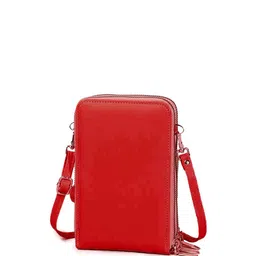 INKMILAN PU Structured Sling Bag with Tasselled image 4