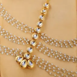 OOMPH Kundan Studded Sheeshphool Head Jewellery-93