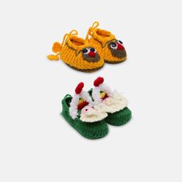 CHUTPUT Infant Kids Set Of 2 Hand Knitted Crochet Booties-17
