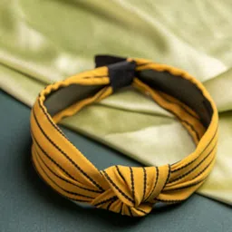 Jewelz Women Yellow & Black Striped Hairband-29