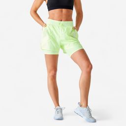 Women's 2-in-1 Fitness Cardio Shorts - Yellow-image-9