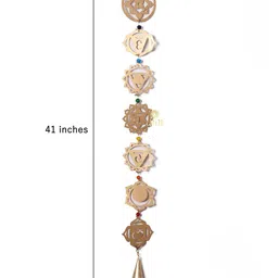 DULI Gold-Toned Chakra Design Windchimes With Bells image 3