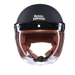 Royal Enfield Black Solid Open Face Helmet image 1