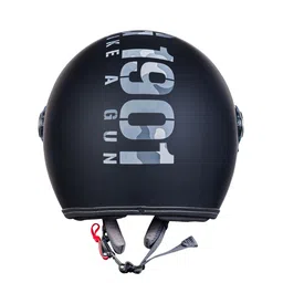 Royal Enfield Unisex Black Printed Chopper Open Face MLG Helmet image 5