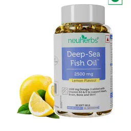 Neuherbs Deep Sea Fish Oil Lemon Flavoured Softgels - 30 Softgels-14