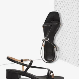 her by invictus Women Black Solid One Toe Heels-50