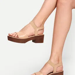 Inc 5 Women Beige & Brown Platform Heels-45