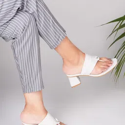 JM Looks Open Toe Block Heels-36