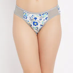 Clovia Blue & White Low-Rise Bikini Briefs Powernet Panels PN3151A083XL-image-37