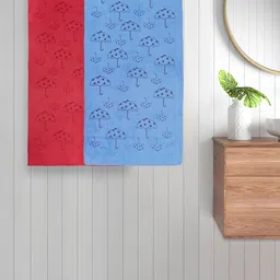 FABINALIV Red & Blue 2 Pieces Printed 420 GSM Cotton Bath Towels-image-25
