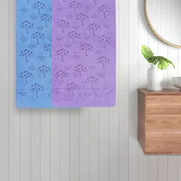 FABINALIV Blue & Lavender 2 Pieces 420 GSM Cotton Bath Towels-image-92
