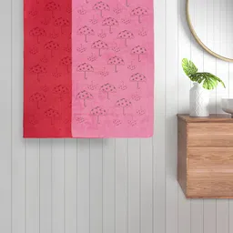 FABINALIV Red & Pink 2 Pieces 420 GSM Cotton Bath Towels-14