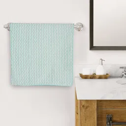 Style Shoes White & Blue Striped Super Absorbent Bath Towel-image-96
