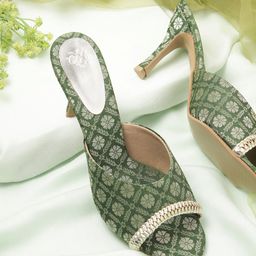 House of Pataudi Woven Design Ethnic Slim Heels-29