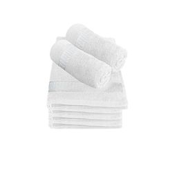 Kuber Industries 6 Pcs White 400 GSM Cotton Bath Towels-12