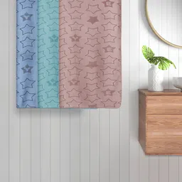 FABINALIV Blue & Green Kids 3 Pieces Geometric Printed Cotton 350 GSM Bath Towels-image-85