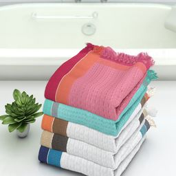 Athom Trendz Multi Set of 5 Cotton Bath Towels-78