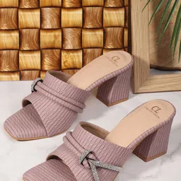Carlton London Textured Embellished Block Heel Sandal-13