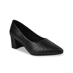 Shoetopia Women Textured Block Pumps image 3