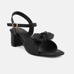 HEELSNFEELS Open Toe Block Heels With Bows image 2