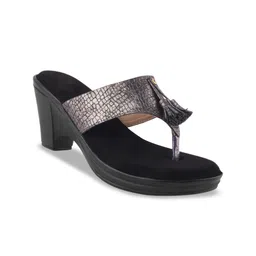 Try Me Textured Open Toe Block Heels image 2
