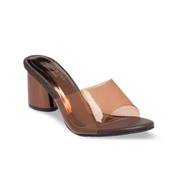Monrow PU Block Open Toe Heels image 3