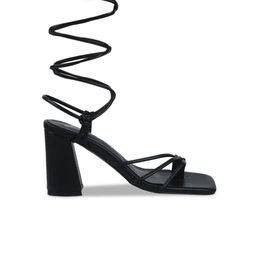 London Rag Black PU Party Block heels image 3