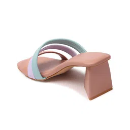 TRASE Square Toe Colourblocked Block Heels image 3