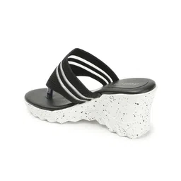DressBerry Striped Open Toe Wedge Heels image 4