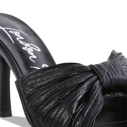 London Rag Block Mules With Bows Heels image 5