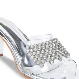 Try Me Embellished Open Toe Party Block Heels image 2
