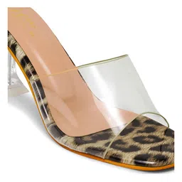 JM Looks Printed Open Toe Kitten Heels image 3