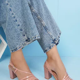 HEELSNFEELS Party Block Heels With Backstrap-30