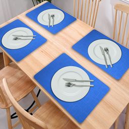 Kuber Industries Set Of 6 Blue Solid Table Placemats-4