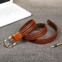 LOUIS STITCH Men Braided Spanish Leather Belt-image-36