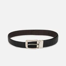Louis Philippe Men Black & Brown Textured Reversible Leather Belt-image-35