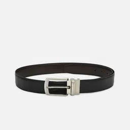 Louis Philippe Men Black & Brown Textured Reversible Leather Belt-picture-39