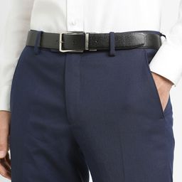 SIMON CARTER LONDON Men Textured Leather Reversible Formal Belt-image-106